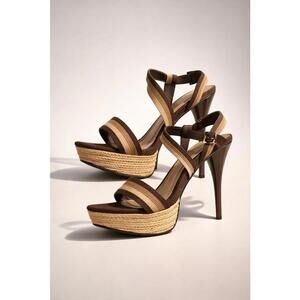 Anne Michelle Brown Platform Strappy High Heel Sandal Size 7